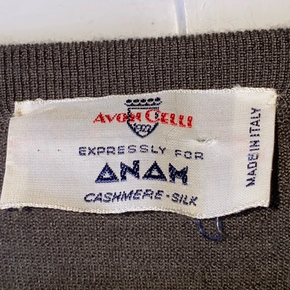 Avon-Celli Olive green v-neck cashmere & silk blend oversized sweater size L - Picture 3 of 4